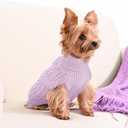 2 Pack Dog Sweaters for Small Dogs Winter Turtleneck Pullover Cable Knit Fleece Stretch Puppy Doggie Chihuahua Toy Poodle Yorkie Pomeranian Boy Girl Pet Clothes (S, Pink & Purple)