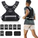 Adjustable Weighted Vest PACEARTH Ironsand Weight Vest with Six 2-lb Adjustable Weights, 20-32 lbs Total, Big Zipper Pouch, Home Workout Weight Vest for Men and Women in Cardio and Strength Training