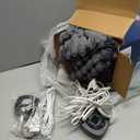 Bedsure Electric Blanket Queen Size - Thick Striped Flannel Electric Blanket with Dual Control, Heating with 10 Heat Settings & 10 Time Settings, 8 hrs Timer Auto Shut Off (84x90 inches, Grey)