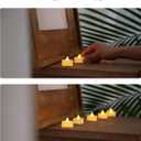 BEICHI 12-Pack Timer Tea Lights Candles Battery Operated, LED Tea Lights, Built-in 6 Hours Timer, Flameless Fake Candles, Tea Light Flickering Votive Candle 1.5'' D x 1.3'' H (Ivory Shell)