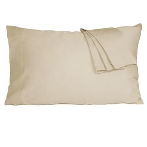 HOMTEC Pillow Cases, Standard Queen Size Cotton Percale Weave Pillowcases, Pre-Shrunk Breathable and Hypoallergenic Pillowcases, Set of 2 (2 Piece Standard/Queen 20 Inch x 30 Inch, Sandshell)