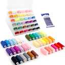 72Pcs Sewing Thread kit, 36 Assorted Colors Machine Threads with Spools, 36 Same Color Prewound Bobbins Threads Set, Polyester Thread for Hand and Sewing Machine
