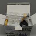 16 OZ Thick Black Glass Soap Dispenser, Bamboo Pump with Tray 2 Pack, Hand and Dish Soap Dispenser Set for Bathroom with 6 Waterproof Labels