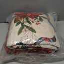 EVENHUG Queen Size Quilt Christmas Theme Bedding Set with Pillow Shams Reversible Red Floral Bedspread Coverlet Lightweight Christmas Holiday Bed Cover for Bedroom Home Decoration (92"x96") (White)