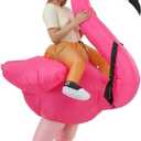 RHYTHMARTS Inflatable Costume Flamingo Costume Adult Ride On Flamingo Inflatable Halloween Costumes for Adult Valentine's Day, Adult
