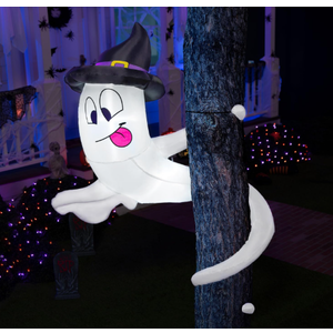 Joiedomi Halloween Inflatables Outdoor Decorations, Inflatable Ghost Halloween Decor Outdoor, Blow Up Ghost Twining Around Tree with Build-in LEDs for Yard Decorations