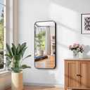 KOCUUY Black Mirror 20" x 40", Metal Frame Vanity Mirror for Wall, Rectangle Bathroom Mirror with Rounded Corner, Upgraded Shatterproof Glass for Bathroom, Bedroom, Hang Horizontal or Vertical