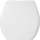 Bemis 790TDGSL 000 Commercial Heavy Duty Front Plastic Toilet Seat with Cover Will Slow Close, Never Loosen & Reduce Call-Backs, Round, White