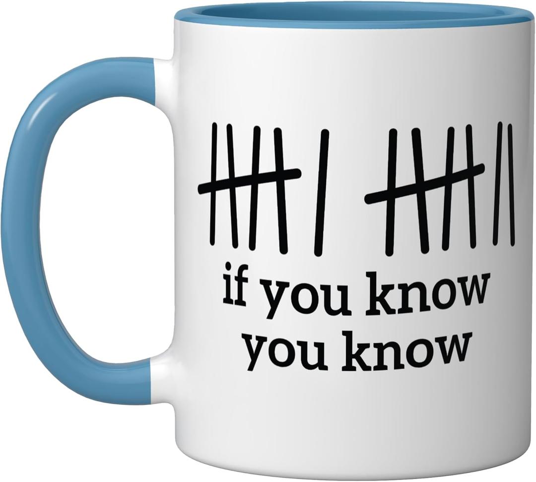 Funny 67 6 7 Meme Six Seven Meme Z Gen Alpha Gen Trendy Ceramic Mug, Blue/White (11 Ounces)