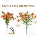 Fall Flowers Artificial for Decoration, Faux Mums for Outdoor Planters, 12 Bundles Fake Mums for Home, Orange Flowers for Thanksgiving, Front Porch Fall Decor, Garden Patio Home Aesthetic