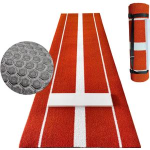 Thickened Upgraded Version Softball Pitching Mat 10'x 3' Antifade Turf Antislip EVA Backing Softball Pitching Mound with Pitching Rubber for Indoor Outdoor Pitching Practice Training Aid