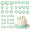 Gyufise 30Pcs Balls Cake Topper Mini Balloons Cake Toppers Foam Ball Cake Decorations Balloon Cake Topper Ball Shaped Cake Insert Topper for Birthday Party Baby Shower Decor Green