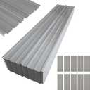 NeatiEase 10 Pcs Metal Roofing Panels, 8.1 Feet Corrugated Galvanized Roofing Panels Metal Siding Panels with Steel Screws for Pergola, Gazebo, Shed, Outdoor Storage, Chicken Coop, Patio,Garages