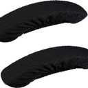 Smiry Stretch Jacquard Office Computer Chair Armrest Covers, 2PCs Removable Washable Anti-dust Desk Chair Arm Pad Covers, Black