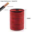 VIABRICO 10 Gauge Wire 500FT, 2 Conductors Electrical Wire Red Black Cable, Flexible/Low Voltage/PVC 10 AWG Copper Clad Aluminum Extension Cord for Speaker, LED Strips, Automotive 12V/24V DC