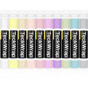 TECKWRAP 001 Matte Pastel Permanent Vinyl, 12" x 3ft, 10 Boho Vinyl Adhesive Indoor & Outdoor Decal for Cricut, Silhouette, Cameo Cutters, Signs, Scrap-Booking, Craft Cutters