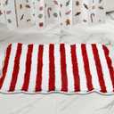 WILLBOND Red White Striped Christmas Bathroom Rugs Peppermint Swirl Bath Rug 32 x 20 Inch Non Slip Flocking Candy Xmas Bathroom Decor Soft Washable Shower Floor Mat for Tub Bedroom Holiday Home Decor (Classic)