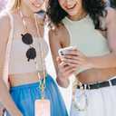 Crystal Phone Strap Crossbody and Wrist Lanyard, Anti Theft Layered & Wrist Strap Cell Phone Neck for Women