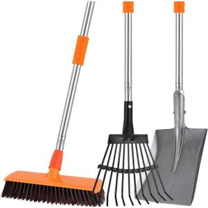 Chicken Poop Scooper Shovel Rake Scrub Brush for Chicken Coop Supplies Accessories for Cleaning