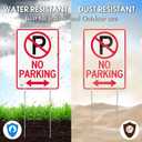 T&R No Parking Sign with H Stake for Outside,2 Pack,14"x 10" .040 Rust Free Heavy Aluminum, Reflective, Waterproof, Weatherproof and Fade Resistant,Includes Matching Screws & Wrench, Easy to Mount