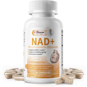 NAD Supplement, Liposomal NAD+ Nicotinamide Riboside with Resveratrol  Supports Healthy Aging & Cellular Energy, Highest Absorption NAD Plus for Women, 60 Capsules