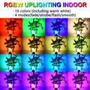 FZWLE Christmas Spot Lights Indoor, 5W RGBW Uplighting 16 Color Changing Up Lights Indoor with Remote Control, Plant Spotlight Decorative (2 Pack with Base and Stake)