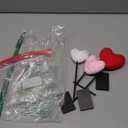 Yousoontic 3 Pcs Valentine Heart Table Decor Red Pink White Yarn Wrapped Hearts Handmade Decorative Tall Standing Table Sign Centerpiece Knitted Crochet Farmhouse Tabletop Decor for Home Wedding