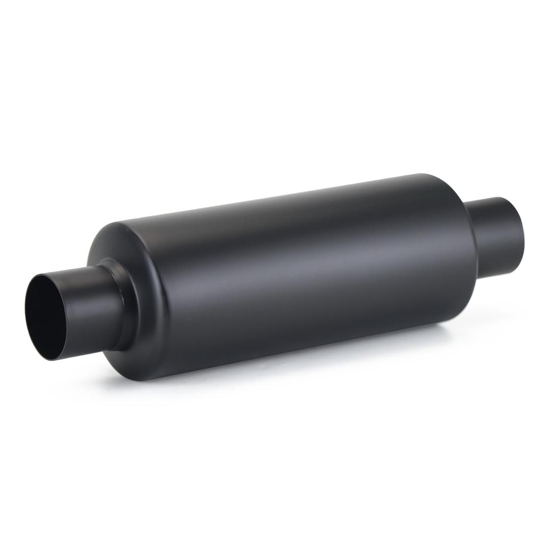 A-KARCK 2.5" Inlet Exhaust Resonator, 2.5" Inlet 2.5" Outlet 12" Overall Length Muffler Resonator Stainless Steel,Polished(Black)