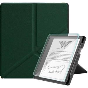 Case for 10.2" Kindle Scribe Cover with Pen Holder (2024/2022 Release) | Includes a Screen Protector, Dark Green, Auto Sleep/Wake, Protective Leather, Multi-angle for Kindle Scribe 1st /2nd Gen
