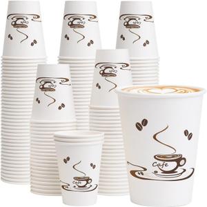 Lamosi Coffee Cups 12 oz 240 Pack, Disposable Paper Cups for Hot or Cold Drinks, Insulated Leakproof Cup for Cafe, Office, Hotel and Home