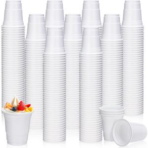 Mimorou 600 Pack 2 Oz Plastic Shot Glasses Disposable Plastic Shot Cups Mini Multicolor Cups for BBQ Christmas Party Tastings Sample Picnic Camping Daily Life Wedding, 6 Colors (White)
