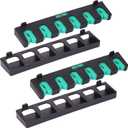 Fishing Rod Rack Holders Wall-Mounted Fishing Pole Holder & Rack, Fishing Pole Holders for Garage & Boat 6-Rod Storage Racks(Vertical Green, 2 Pair)