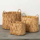 Oval Water Hyacinth Basket 3Pcs