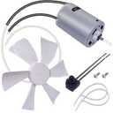 weideer 6 inch RV Vent Fan Blade with 12V RV Vent Motor D-Shaft Replacement RV Bathroom Vent Fan Motor with 2 Screws 2 Zip Ties and Switch K-037-X-FSZK