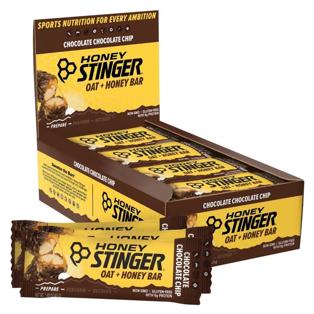 Honey Stinger Oat + Honey Bar, Chocolate Chocolate Chip, Energy Packed Food to Prepare for Exercise, Endurance and Performance, Sports Nutrition Snack Bar, Pre-Workout, Protein, Gluten Free, Box of 12, No BB Date Mark