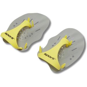 Sporti Hand Paddles for Swimming - Lightweight Swimming Paddles, Adjustable Silicone Straps (Small, Grey)