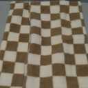 AmHoo Pack of 2 Decorative Throw Pillow Covers Checkerboard Luxury Super Soft Faux Fur Wool Set Case Cushion for Couch Sofa Bedroom 12 x 20-Inch Camel