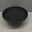 VHC Brands Ribbed Black Wooden Fruit Bowl 5.5x12x12, Kitchen Decor, Decorative Wooden Pedestal Bowl, Perfect Centerpiece for Table, Island, or Counter