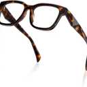 kimorn Blue Light Blocking Glasses,Anti Eyestrain & UV Protection,Square Frame Glasses for Women and Men (Tortoiseshell)