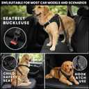Dog Car Seat Belt, 3-in-1 Adjustable Dog Seatbelt for Car, Black | Escape Proof Pet Safety Belt with Shock Absorbing Bungee, Heavy Duty Nylon Dog Travel Harness for Small Medium Large Dogs, Size: 21.6"-32"