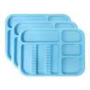 Dental Plastic Tray Instructment Divided Autoclavable Tray 13.95" x 9.65" Large Capacity Pack of 3 (Blue)