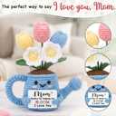 2 x Birthday Gift for Mom 2026 - Unique Crochet Flower Pot, I Love You Mom Flower Crochet, Thank You for Helping Me Grow Gift, Stepmom Mother in Law Gifts from Daughter Son