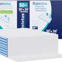 50 Count Super Absorbent Underpads,Rainlotus 30"x36" Leakproof & Quick-Dry Mats Ideal for Puppy Training, Extra Large Furniture & Surface Protection Pee Pad for All Ages & Pets