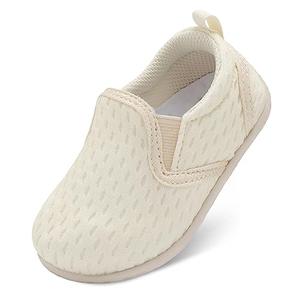 FEETCITY Baby Sneakers Boys Girls Slip On Shoes First Walking Crib Shoes 18-24 Months Infant Beige