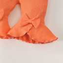 Newborn Baby Girl Clothes Infant Outfits Clothing Ruffle Romper Bell Bottoms Flared Pants Outfit Sets for Baby Girls (0-3 Months, Orange Floral)