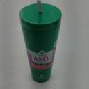 BottlesManna™ Axel™ Stainless Steel Tumbler With Straw - Green 26oz