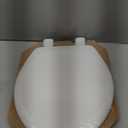 Mayfair Linden Slow Close Toilet Seat, Non Slip Heavy Duty Wood, Easy Install, Round, White