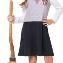 Harry Potter Girls Hermoine Hogwarts Gryffindor Uniform Pajama Nightgown (14, Gray)