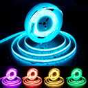 PAUTIX RGB COB LED Strip Light IP65 Waterproof 16.4ft/5m, UL Listed 24V Color Changing Flexible Tape Lights Multicolor with 4200LEDs, for TV, Bedroom, Party DIY Decoration, (Adapter&Controller Not Included)