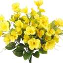 3 Pcs Artificial Flowers for Outdoors Hibiscus Spring Summer Decor Yellow Artificial Tropical Flowers Realistic UV Resistant Silk Hibiscus Flowers for Outside Planter Front Door Porch Patio